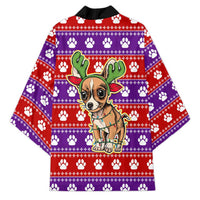 Chihuahua Christmas Kimono with I’m Not a Chihuahua I’m a Baby Quote and Red Purple Christmas Pattern - Wonder Print Shop