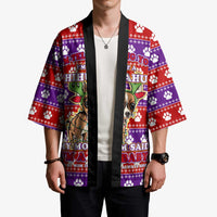 Chihuahua Christmas Kimono with I’m Not a Chihuahua I’m a Baby Quote and Red Purple Christmas Pattern - Wonder Print Shop