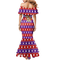 Chihuahua Christmas Mermaid Dress with I’m Not a Chihuahua I’m a Baby Quote and Red Purple Christmas Pattern - Wonder Print Shop