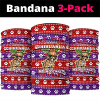 Chihuahua Christmas Neck Gaiter with I’m Not a Chihuahua I’m a Baby Quote and Red Purple Christmas Pattern - Wonder Print Shop