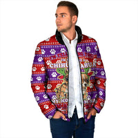 Chihuahua Christmas Padded Jacket with I’m Not a Chihuahua I’m a Baby Quote and Red Purple Christmas Pattern - Wonder Print Shop