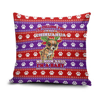Chihuahua Christmas Pillow Cover with I’m Not a Chihuahua I’m a Baby Quote and Red Purple Christmas Pattern - Wonder Print Shop