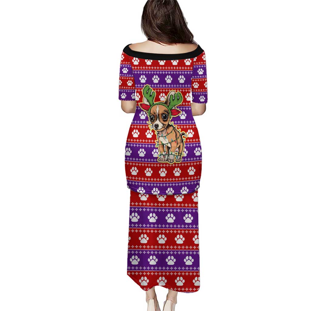 Chihuahua Christmas Puletasi with I’m Not a Chihuahua I’m a Baby Quote and Red Purple Christmas Pattern - Wonder Print Shop