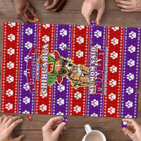 Chihuahua Christmas Puzzle with I’m Not a Chihuahua I’m a Baby Quote and Red Purple Christmas Pattern - Wonder Print Shop