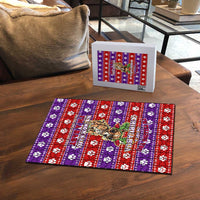 Chihuahua Christmas Puzzle with I’m Not a Chihuahua I’m a Baby Quote and Red Purple Christmas Pattern - Wonder Print Shop