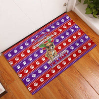 Chihuahua Christmas Rubber Doormat with I’m Not a Chihuahua I’m a Baby Quote and Red Purple Christmas Pattern - Wonder Print Shop
