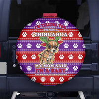 Chihuahua Christmas Spare Tire Cover with I’m Not a Chihuahua I’m a Baby Quote and Red Purple Christmas Pattern - Wonder Print Shop