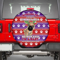 Chihuahua Christmas Spare Tire Cover with I’m Not a Chihuahua I’m a Baby Quote and Red Purple Christmas Pattern - Wonder Print Shop