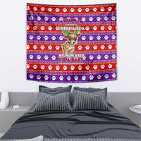 Chihuahua Christmas Tapestry with I’m Not a Chihuahua I’m a Baby Quote and Red Purple Christmas Pattern - Wonder Print Shop