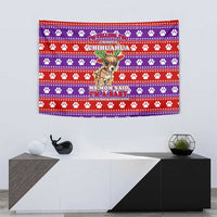 Chihuahua Christmas Tapestry with I’m Not a Chihuahua I’m a Baby Quote and Red Purple Christmas Pattern - Wonder Print Shop