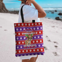 Chihuahua Christmas Tote Bag with I’m Not a Chihuahua I’m a Baby Quote and Red Purple Christmas Pattern - Wonder Print Shop