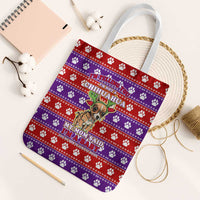 Chihuahua Christmas Tote Bag with I’m Not a Chihuahua I’m a Baby Quote and Red Purple Christmas Pattern - Wonder Print Shop