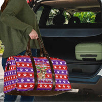 Chihuahua Christmas Travel Bag with I’m Not a Chihuahua I’m a Baby Quote and Red Purple Christmas Pattern - Wonder Print Shop