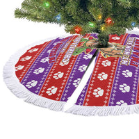 Chihuahua Christmas Tree Skirt with I’m Not a Chihuahua I’m a Baby Quote and Red Purple Christmas Pattern - Wonder Print Shop