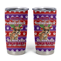 Chihuahua Christmas Tumbler Cup with I’m Not a Chihuahua I’m a Baby Quote and Red Purple Christmas Pattern - Wonder Print Shop