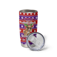 Chihuahua Christmas Tumbler Cup with I’m Not a Chihuahua I’m a Baby Quote and Red Purple Christmas Pattern - Wonder Print Shop