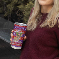 Chihuahua Christmas Tumbler Cup with I’m Not a Chihuahua I’m a Baby Quote and Red Purple Christmas Pattern - Wonder Print Shop