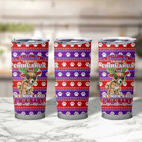 Chihuahua Christmas Tumbler Cup with I’m Not a Chihuahua I’m a Baby Quote and Red Purple Christmas Pattern - Wonder Print Shop