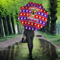Chihuahua Christmas Umbrella with I’m Not a Chihuahua I’m a Baby Quote and Red Purple Christmas Pattern - Wonder Print Shop