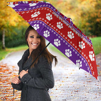 Chihuahua Christmas Umbrella with I’m Not a Chihuahua I’m a Baby Quote and Red Purple Christmas Pattern - Wonder Print Shop