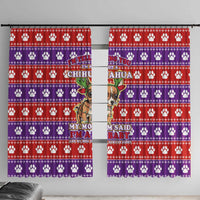 Chihuahua Christmas Window Curtain with I’m Not a Chihuahua I’m a Baby Quote and Red Purple Christmas Pattern - Wonder Print Shop