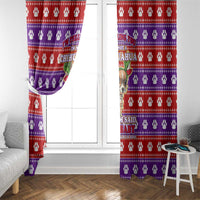 Chihuahua Christmas Window Curtain with I’m Not a Chihuahua I’m a Baby Quote and Red Purple Christmas Pattern - Wonder Print Shop