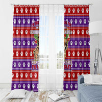Chihuahua Christmas Window Curtain with I’m Not a Chihuahua I’m a Baby Quote and Red Purple Christmas Pattern - Wonder Print Shop