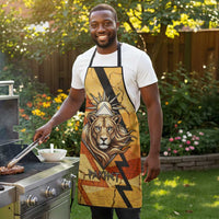 Pakhet Lion Head Apron with Claw Marks in Fiery Ancient Egyptian Motif