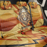 Pakhet Lion Head Back Car Seat Cover with Claw Marks in Fiery Ancient Egyptian Motif