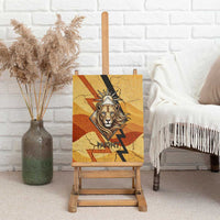 Pakhet Lion Head Canvas Wall Art with Claw Marks in Fiery Ancient Egyptian Motif