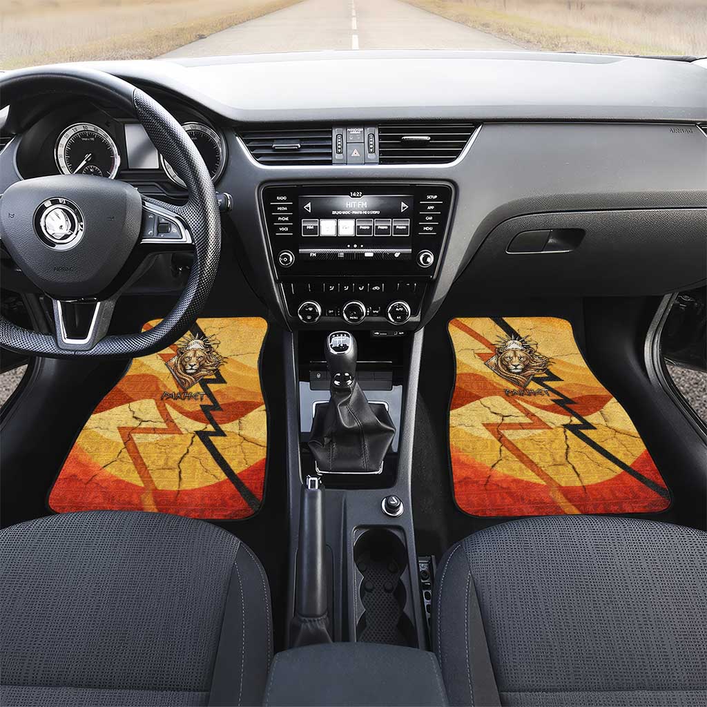 Pakhet Lion Head Car Mats with Claw Marks in Fiery Ancient Egyptian Motif