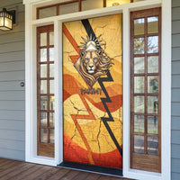Pakhet Lion Head Door Cover with Claw Marks in Fiery Ancient Egyptian Motif