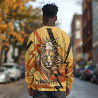 Pakhet Lion Head Long Sleeve Shirt with Claw Marks in Fiery Ancient Egyptian Motif