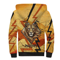 Pakhet Lion Head Sherpa Hoodie with Claw Marks in Fiery Ancient Egyptian Motif