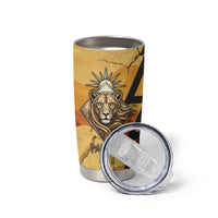 Pakhet Lion Head Tumbler Cup with Claw Marks in Fiery Ancient Egyptian Motif
