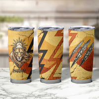 Pakhet Lion Head Tumbler Cup with Claw Marks in Fiery Ancient Egyptian Motif