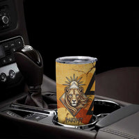 Pakhet Lion Head Tumbler Cup with Claw Marks in Fiery Ancient Egyptian Motif