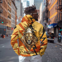 Pakhet Lion Head Zip Hoodie with Claw Marks in Fiery Ancient Egyptian Motif