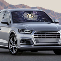 Pakhet Panther Auto Sun Shade with Cosmic Feline Eye on Starry Night River