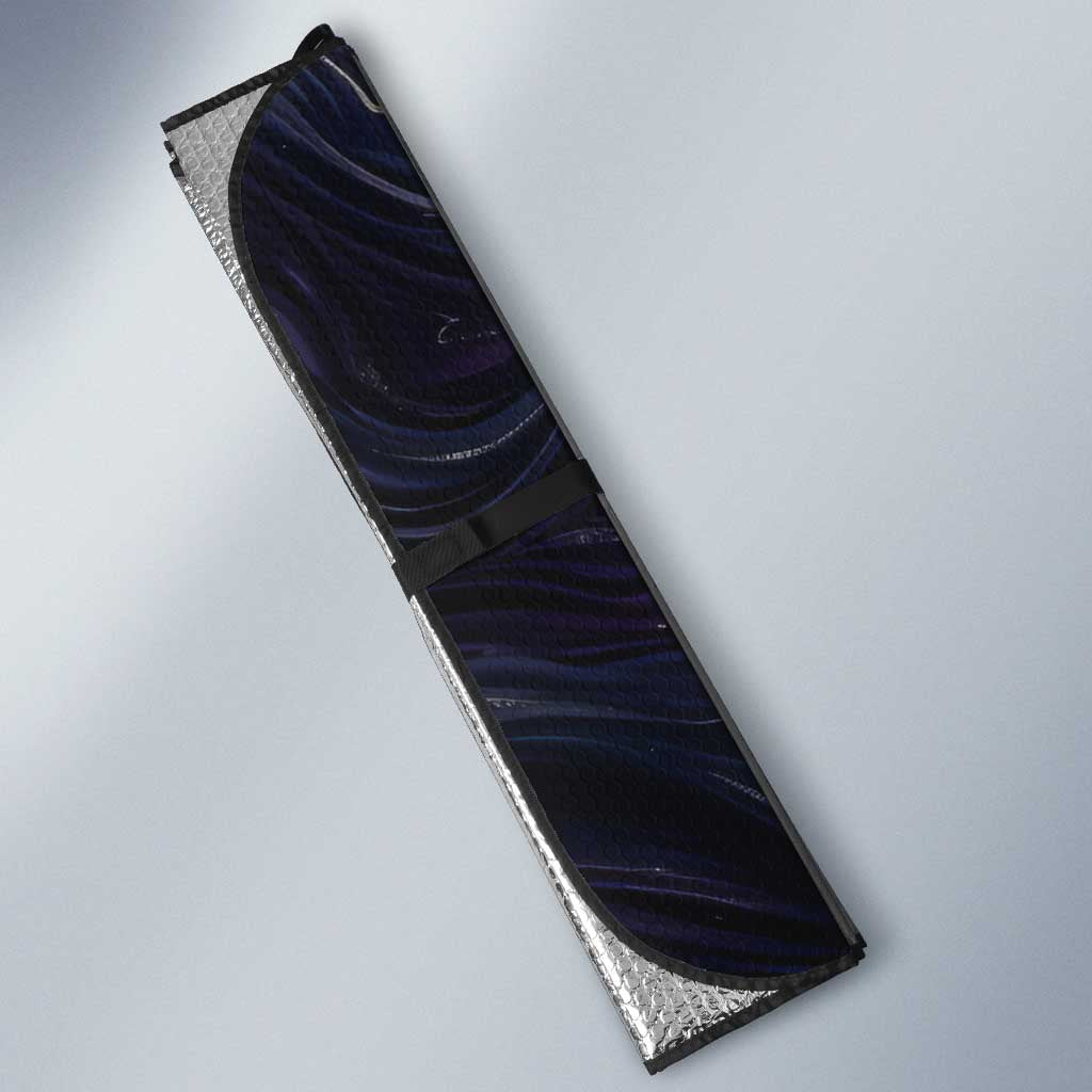 Pakhet Panther Auto Sun Shade with Cosmic Feline Eye on Starry Night River