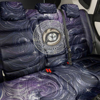 Pakhet Panther Back Car Seat Cover with Cosmic Feline Eye on Starry Night River