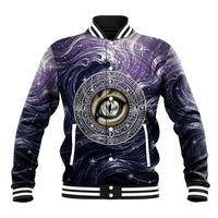 Pakhet Panther Baseball Jacket with Cosmic Feline Eye on Starry Night River
