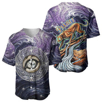 Pakhet Panther Baseball Jersey with Cosmic Feline Eye on Starry Night River