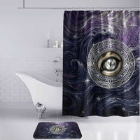 Pakhet Panther Bathroom Set with Cosmic Feline Eye on Starry Night River