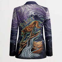 Pakhet Panther Blazer with Cosmic Feline Eye on Starry Night River