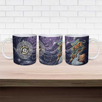 Pakhet Panther Ceramic Mug with Cosmic Feline Eye on Starry Night River