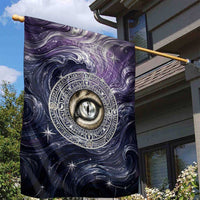 Pakhet Panther Garden Flag with Cosmic Feline Eye on Starry Night River