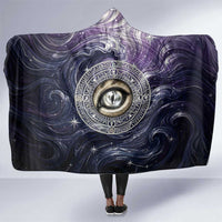 Pakhet Panther Hooded Blanket with Cosmic Feline Eye on Starry Night River