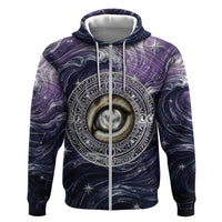 Pakhet Panther Hoodie with Cosmic Feline Eye on Starry Night River