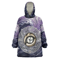 Pakhet Panther Kid Wearable Blanket Hoodie with Cosmic Feline Eye on Starry Night River